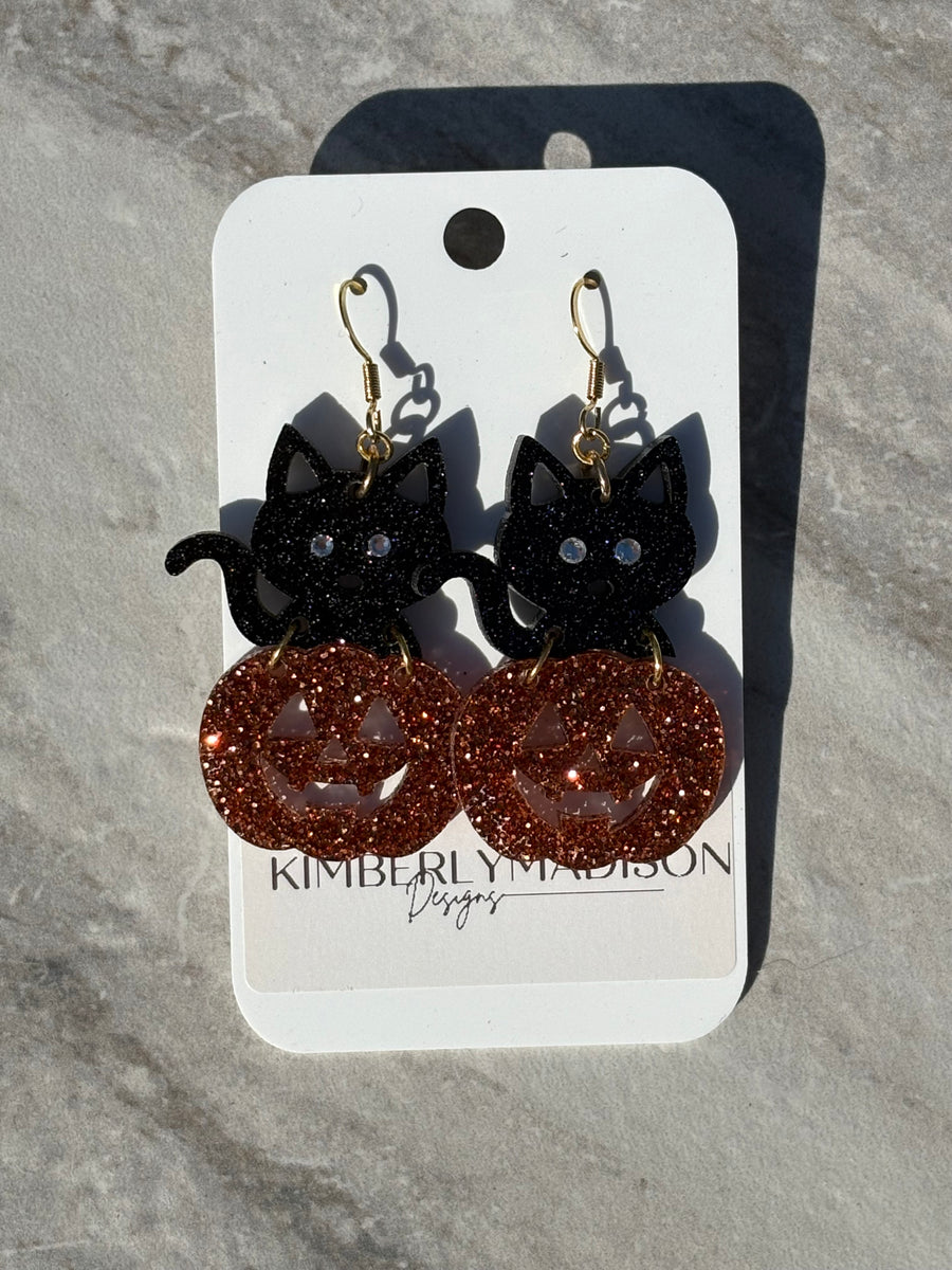 Cat & Pumpkin Earrings