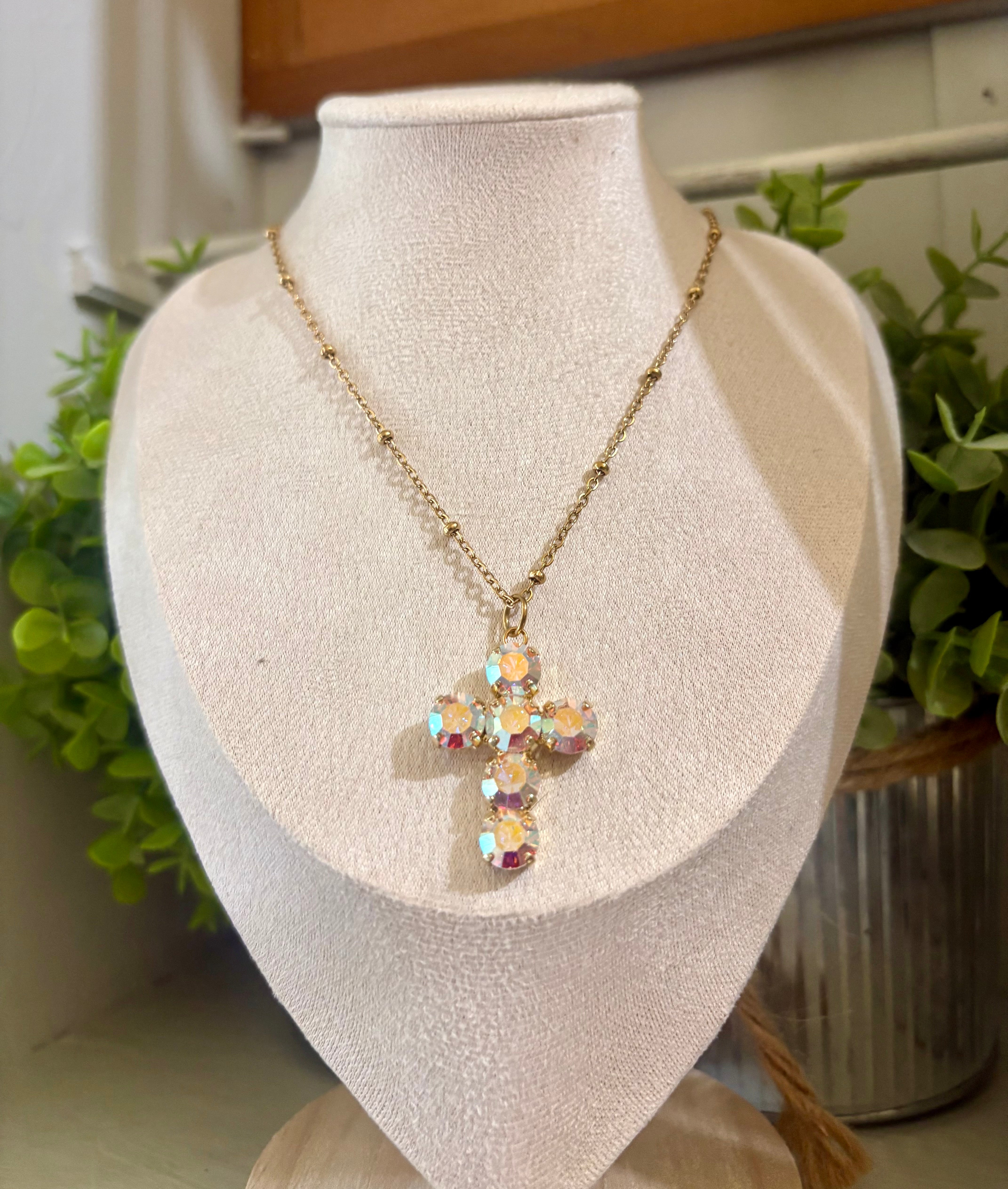 Rhinestone Cross Necklace