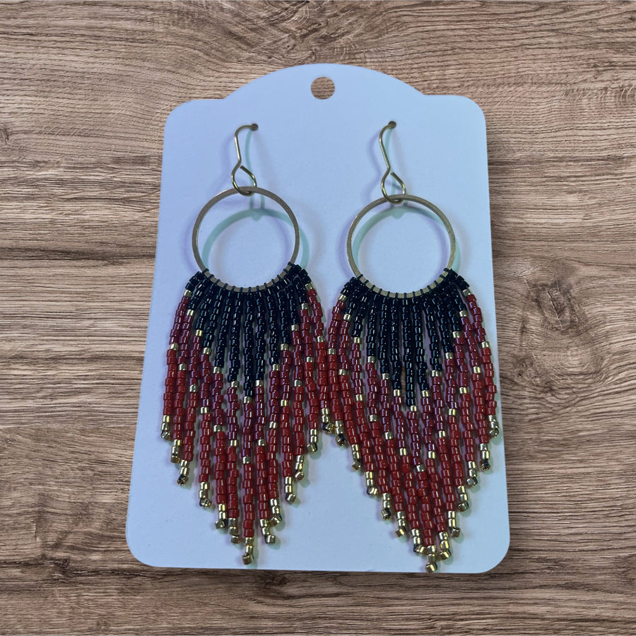 Dark Red Ombré Earrings