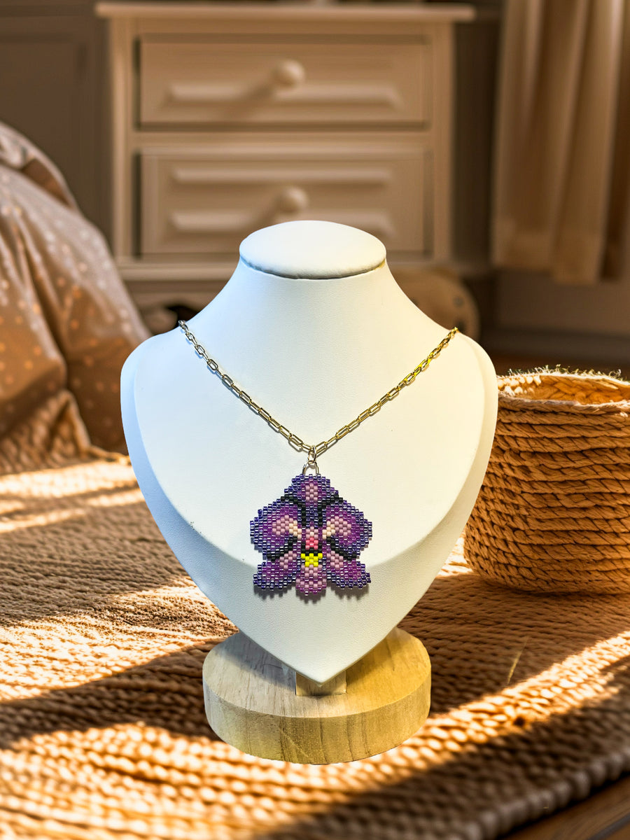 Purple Orchid Necklace