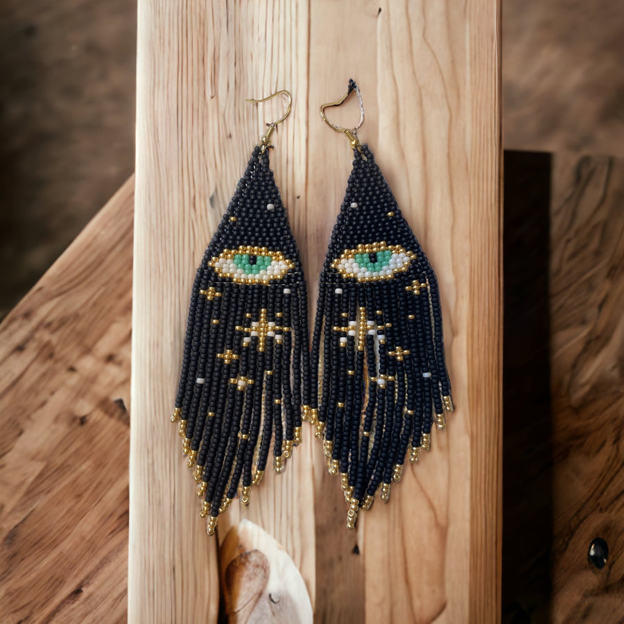 Evil Eye Fringe earrings