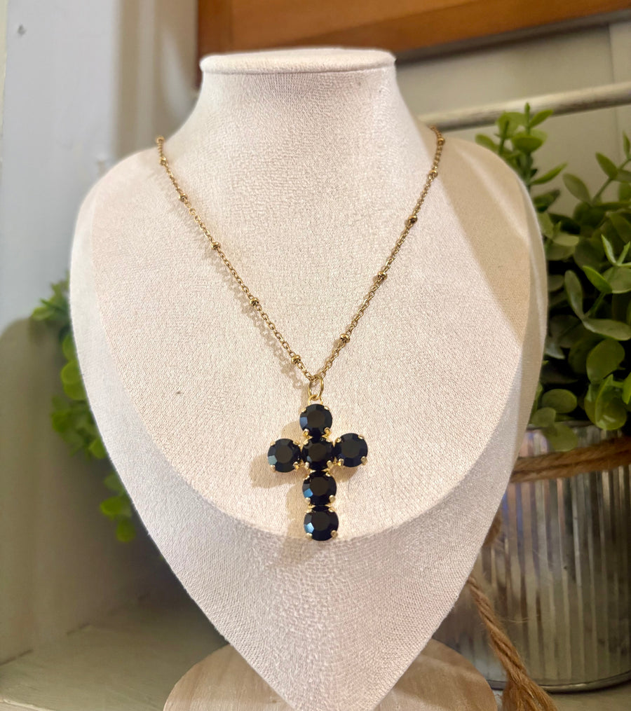 Rhinestone Cross Necklace