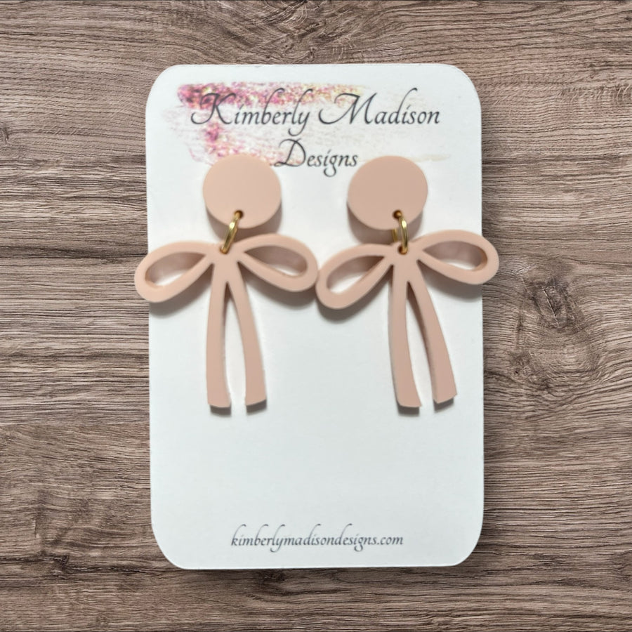 Pink Bow Earrings