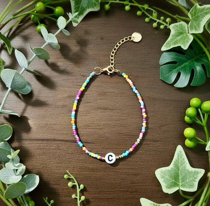 Initial Letter Bracelets Multicolored