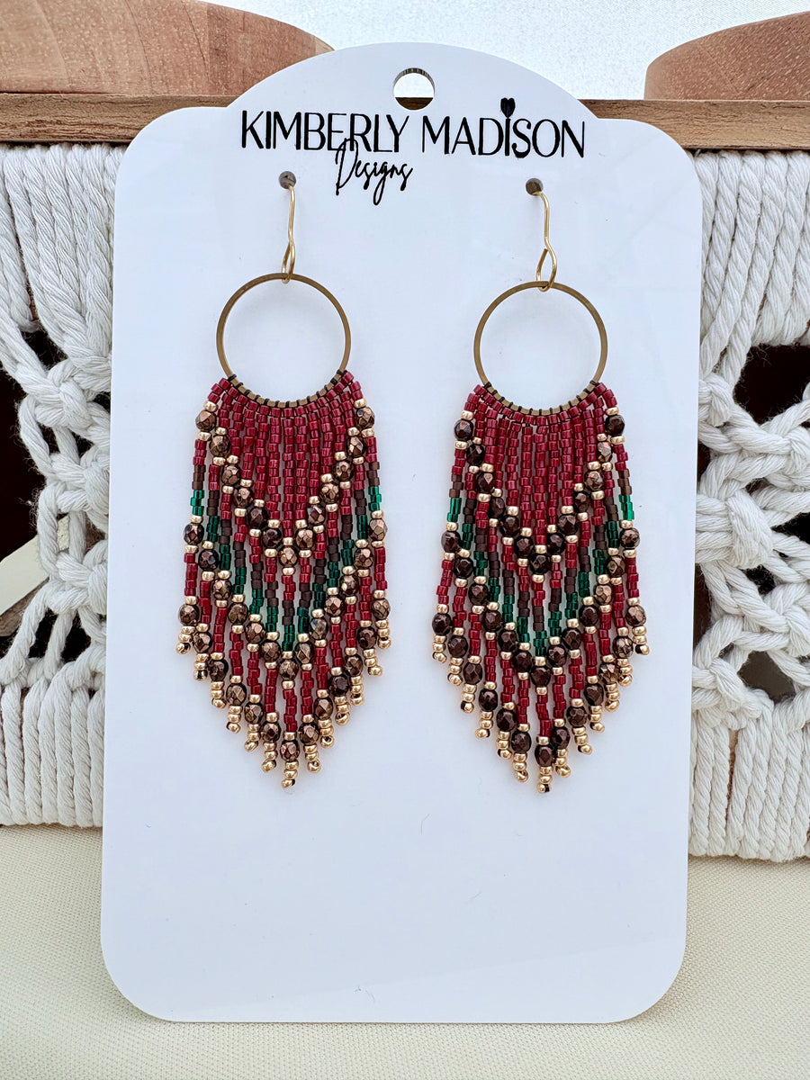 Holly Jolly Beaded Earrings