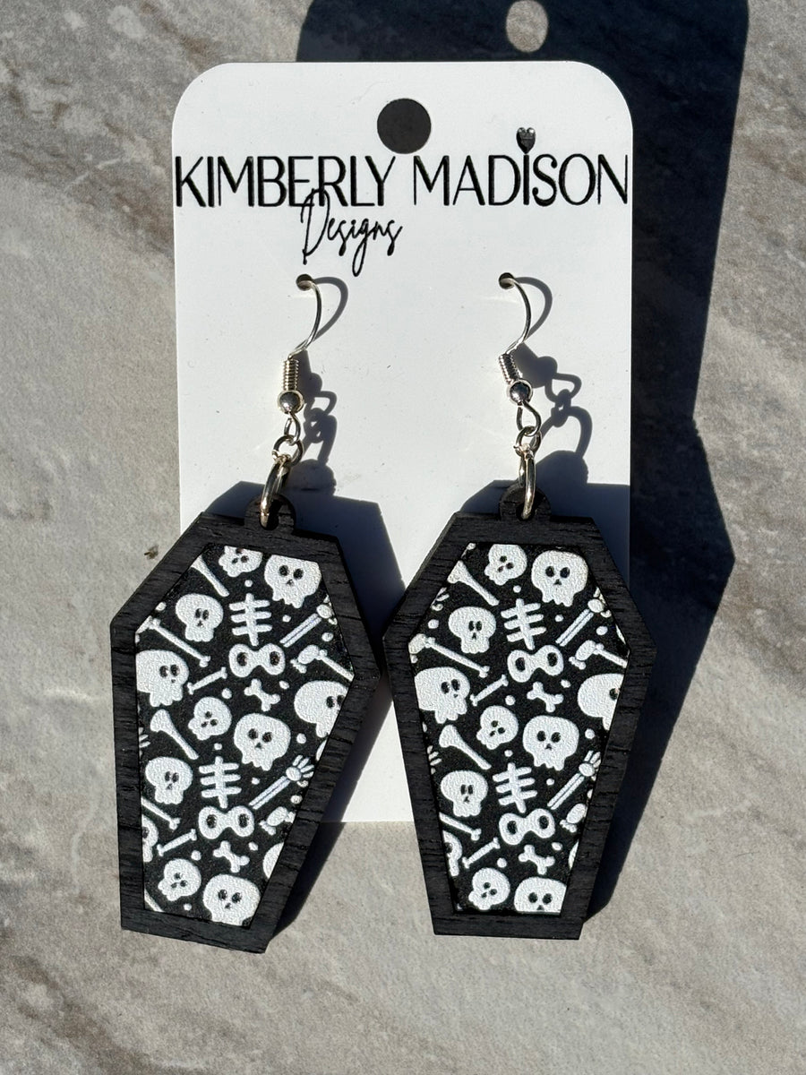 Skeleton Coffin Earrings